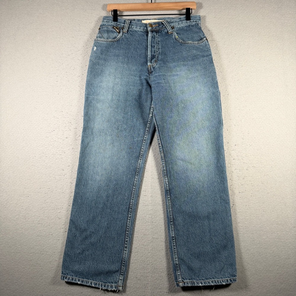 Alab Worker Mens‎ Straight Leg Blue Denim Jeans Medium Wash 31x32 Fits 30x29